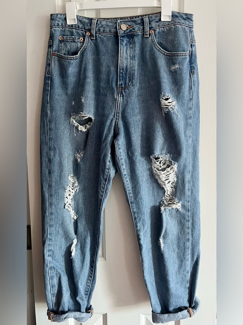 Sale! ASOS Light Blue Distressed Relaxed Men’s Jeans